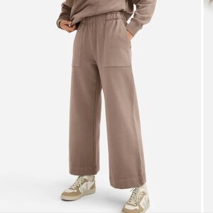 Mate The Lable Wide Leg Pant Organic Fleece - Coffee